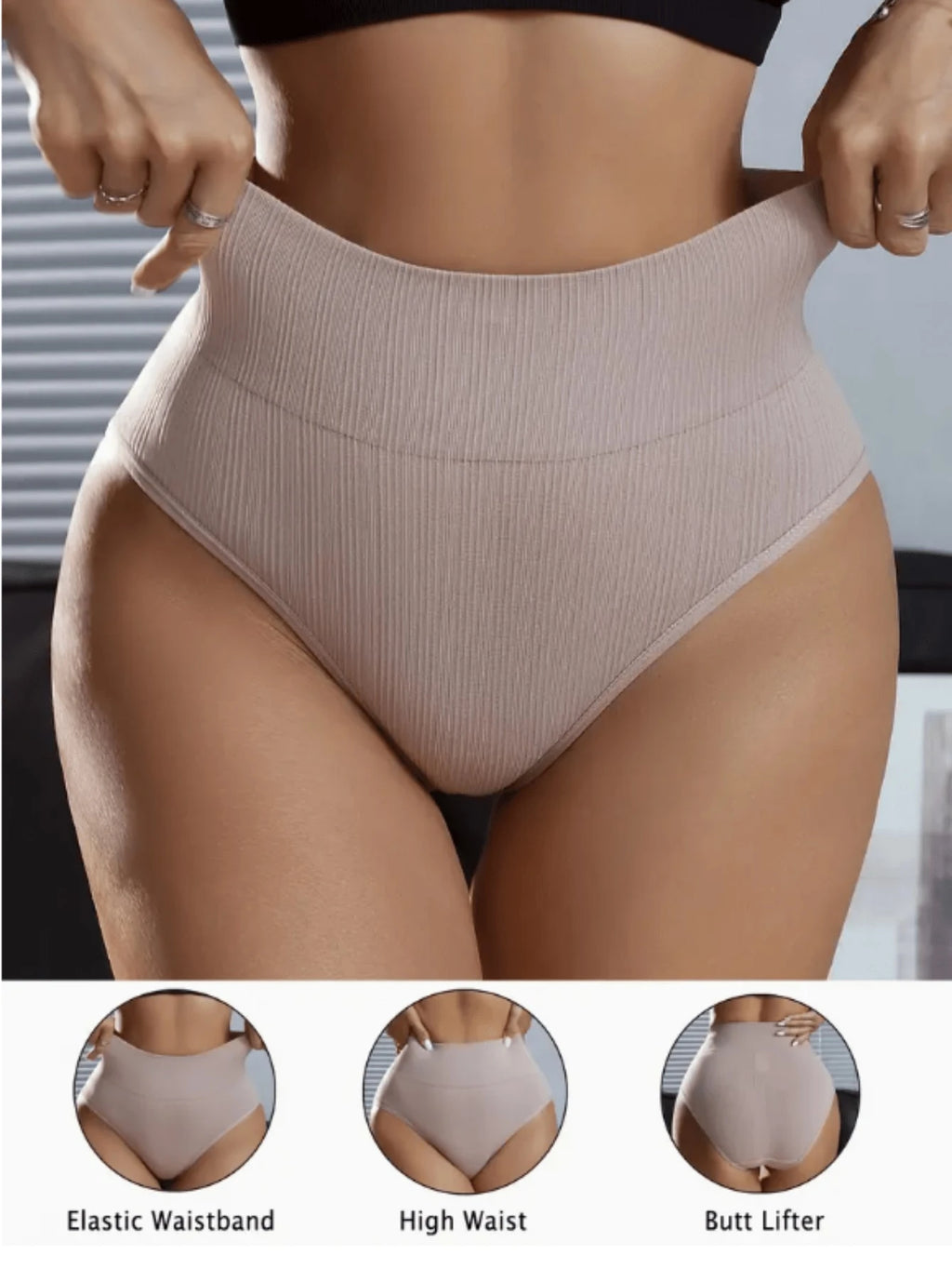 4Pcs Women Shorts/Briefs, Solid Color, Mid/High Waist, Comfortable, Slimming, Tummy Control, Women Body Shaper, Panty