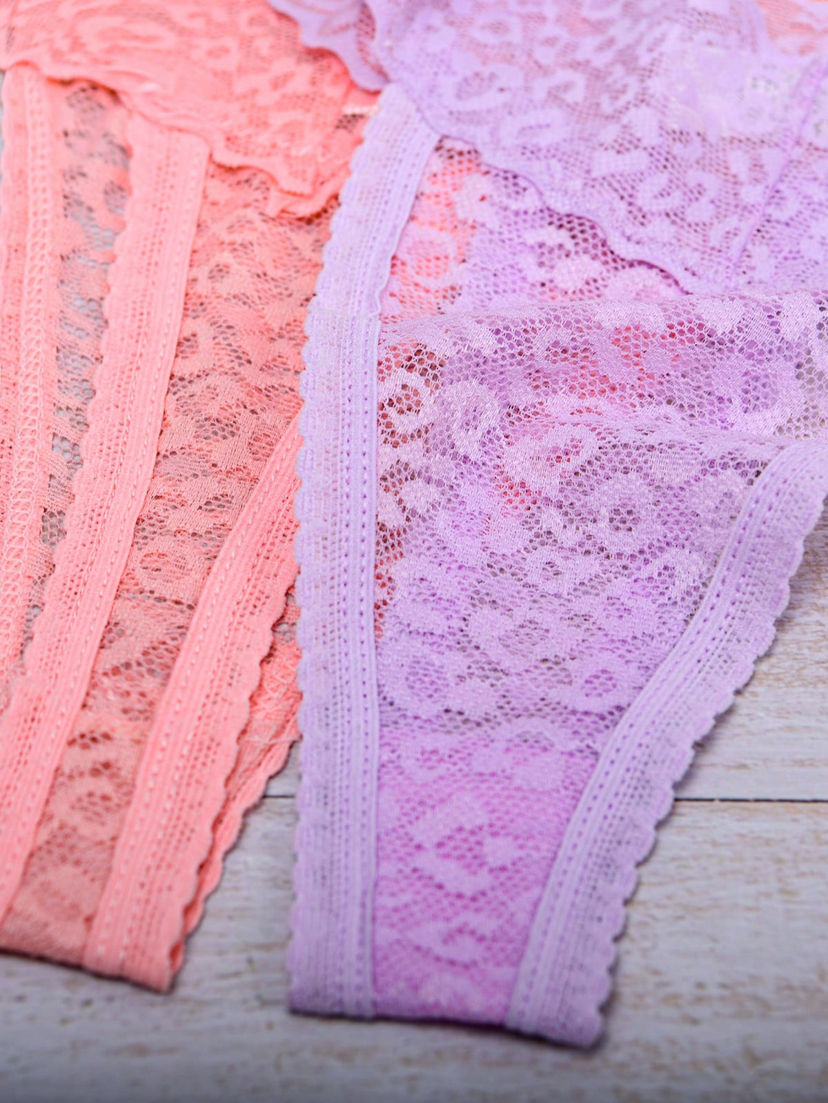 11Pcs/Set 10-Color Women'S Leopard Print Lace Thong Panties