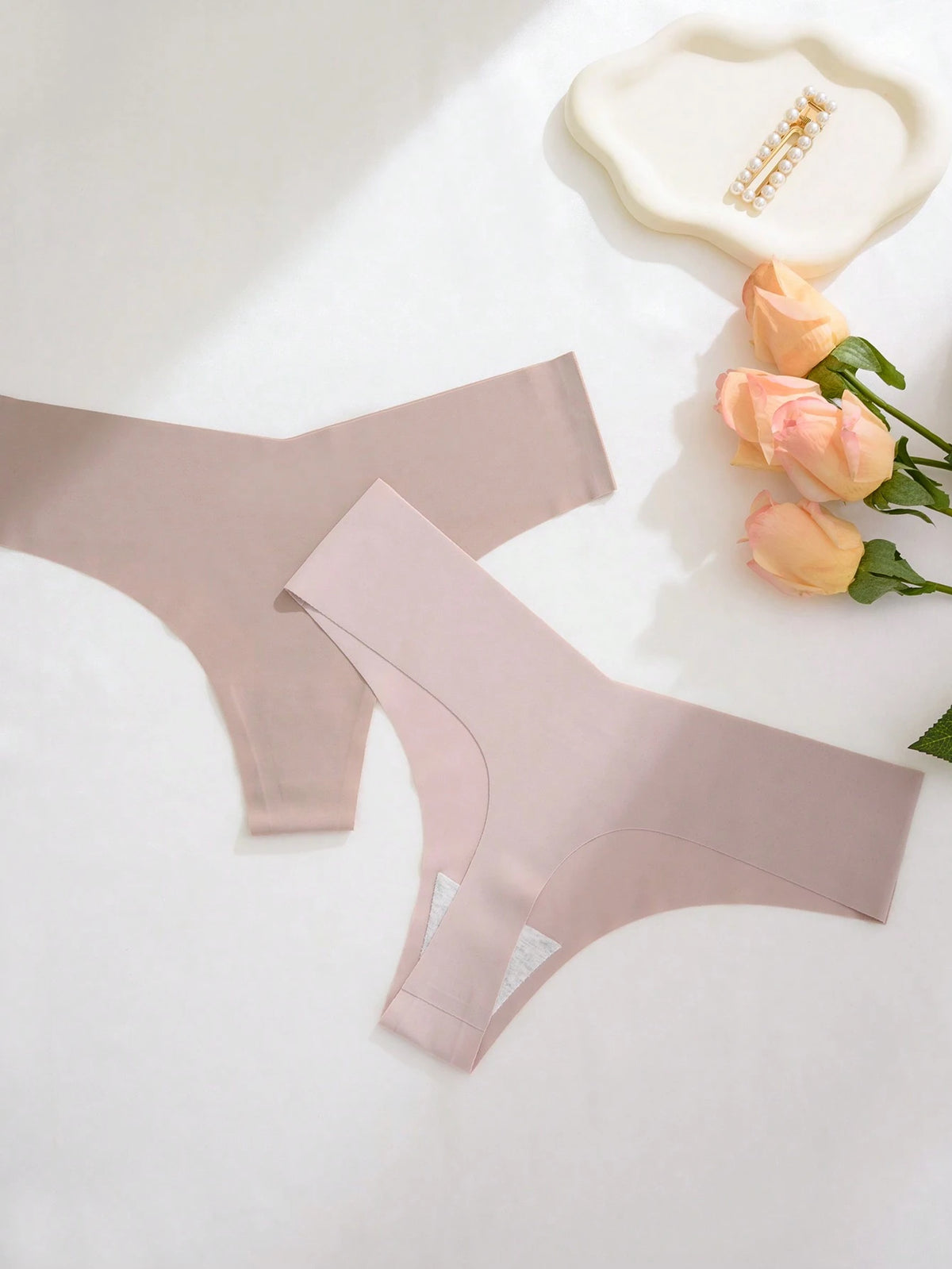 5Pcs/Pack Women Seamless Invisible Sexy Comfortable T-String Panties, Quick Drying, Sports Thongs