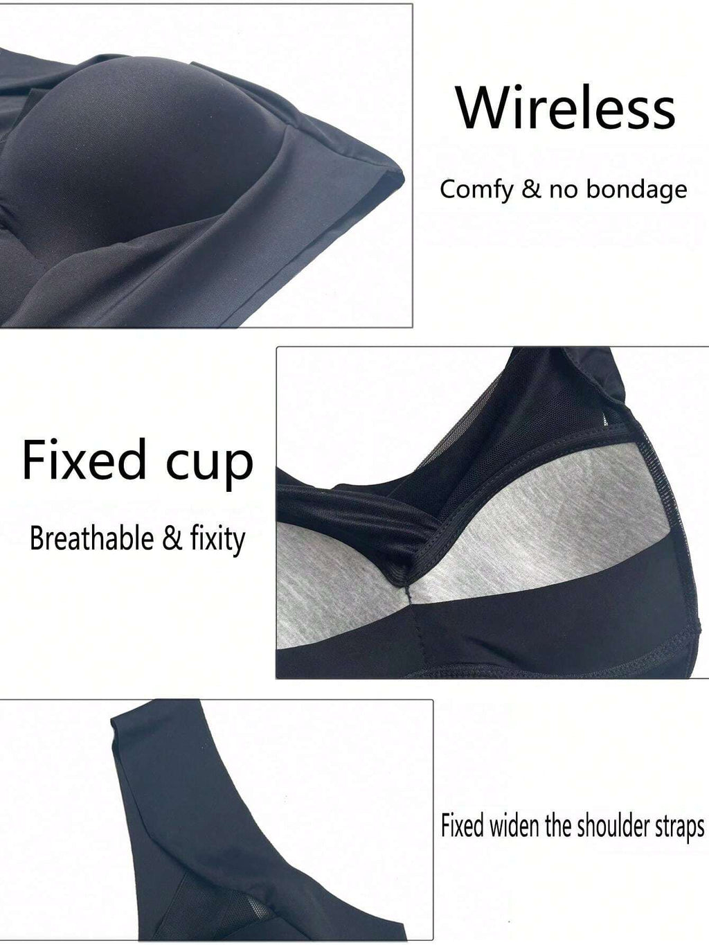 2Pcs/Set Seamless Backless Bra for Women, Wire-Free Comfortable Basic Bra with Fixed Cups, Lingerie