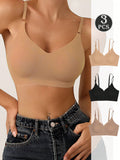 3Pcs Women'S Wireless Bra Multi-Color Sexy Seamless Comfortable Yoga Sports Bra