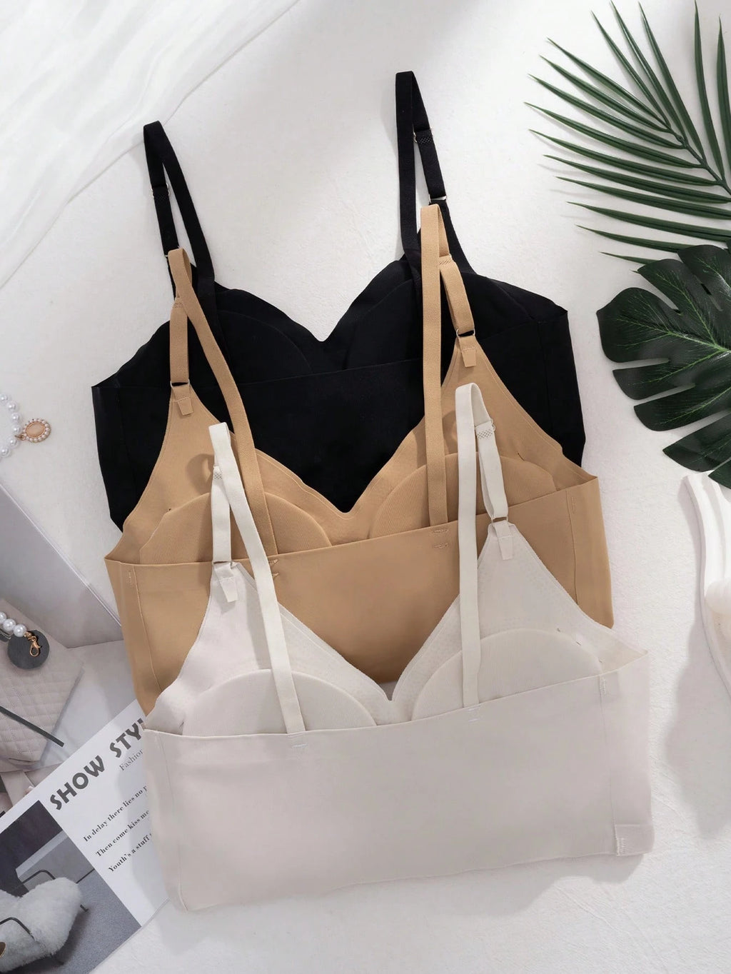 3Pcs Women'S Wireless Bra Multi-Color Sexy Seamless Comfortable Yoga Sports Bra