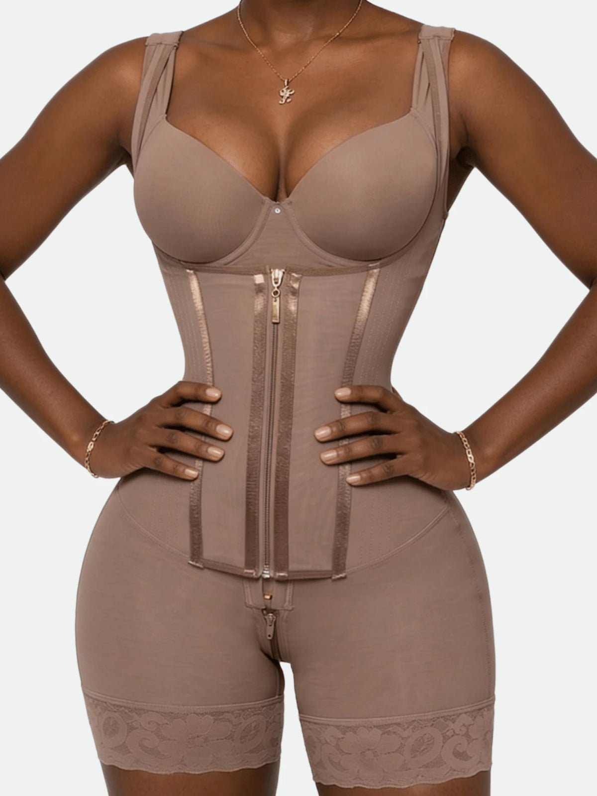 1Pc Colombian Shapewear, Shaping Shorts, Tummy Control Shapewear, Zipper Closure, Chest Opening, Butt Lifting Shapewear Bottom, Compression Shapewear