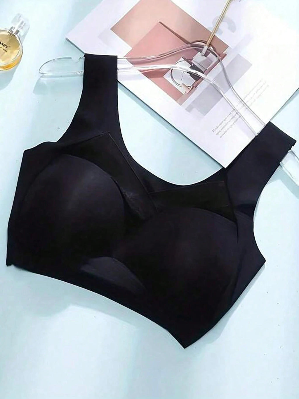 2Pcs/Set Seamless Backless Bra for Women, Wire-Free Comfortable Basic Bra with Fixed Cups, Lingerie