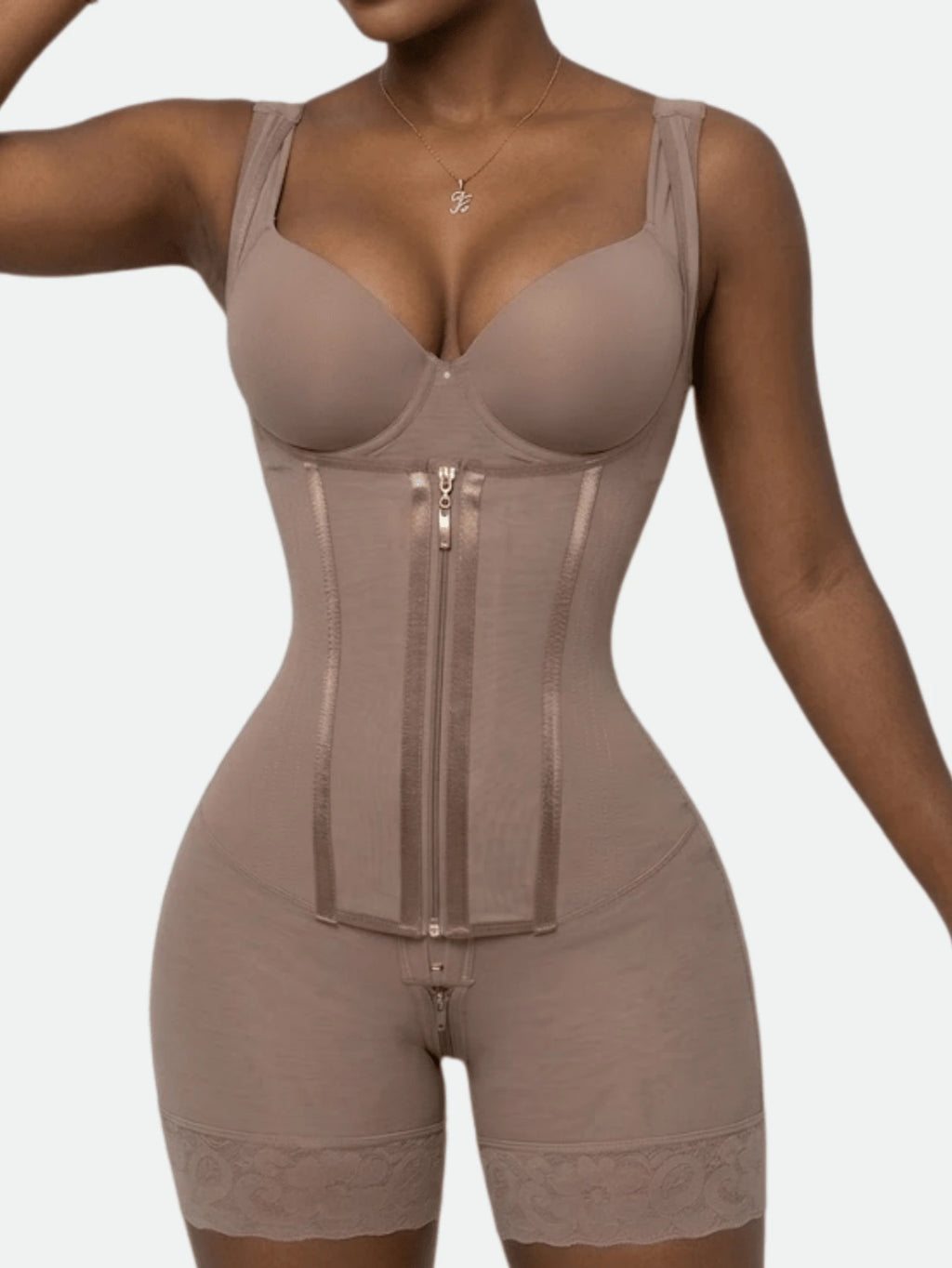 1Pc Colombian Shapewear, Shaping Shorts, Tummy Control Shapewear, Zipper Closure, Chest Opening, Butt Lifting Shapewear Bottom, Compression Shapewear