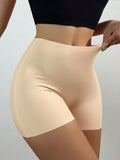 Women'S Seamless Anti-Chafing Non-Rolling Ice Silk Mid-Waist Boyshorts Underwear
