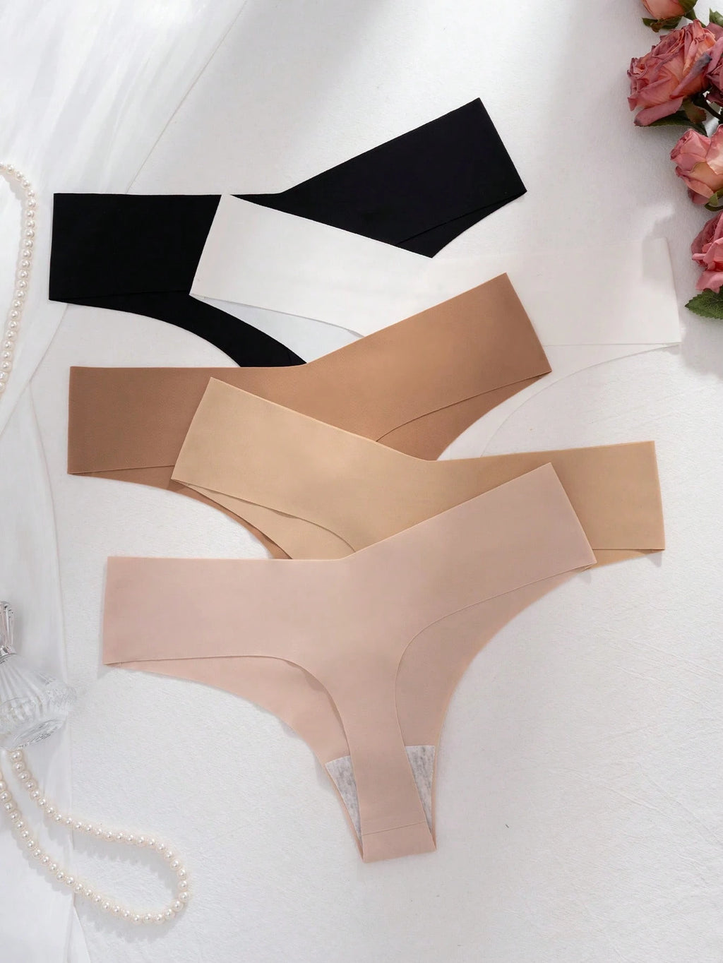 5Pcs Women Seamless Invisible Sexy Comfortable T-Style Briefs, Quick Dry Sports G-String, Everyday Wear