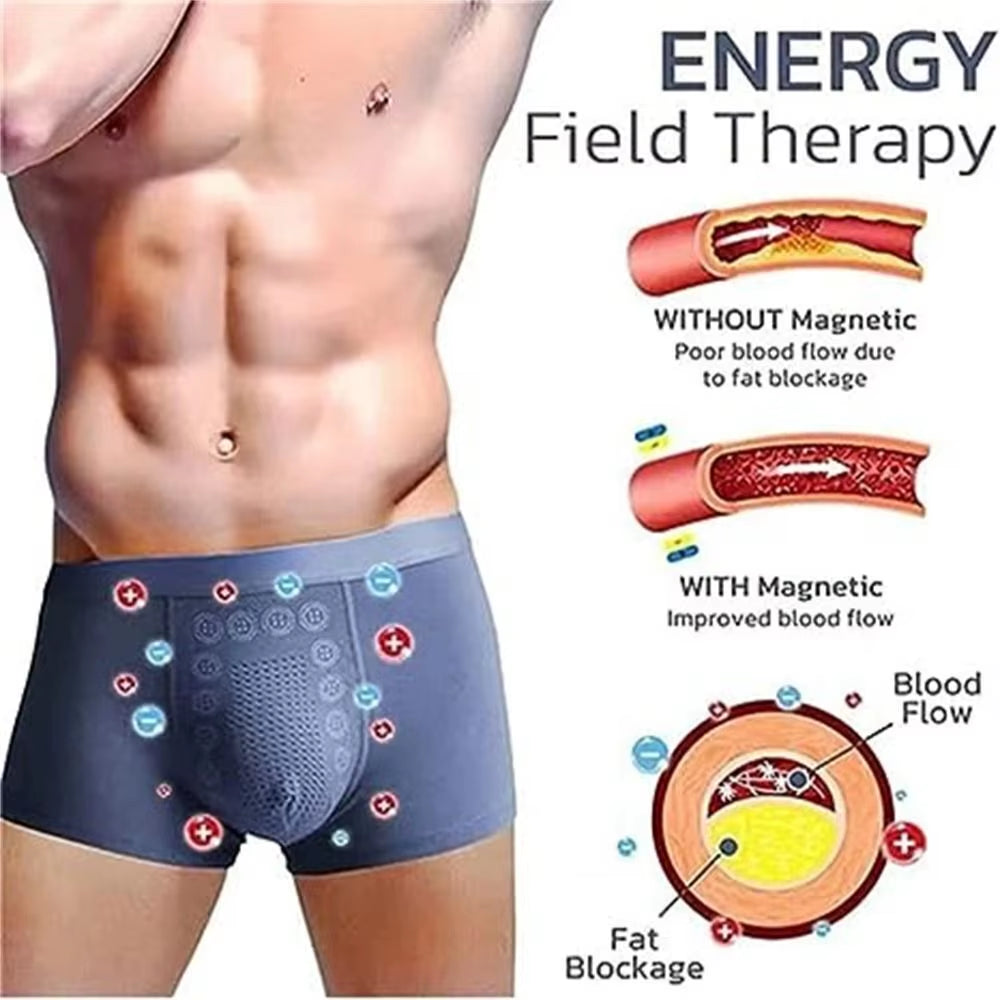 Breathable Magnetic Therapy Men'S Underwear Polyester Fibre Men'S Long-Lasting Underwear for Male Growth Tightening Delaying