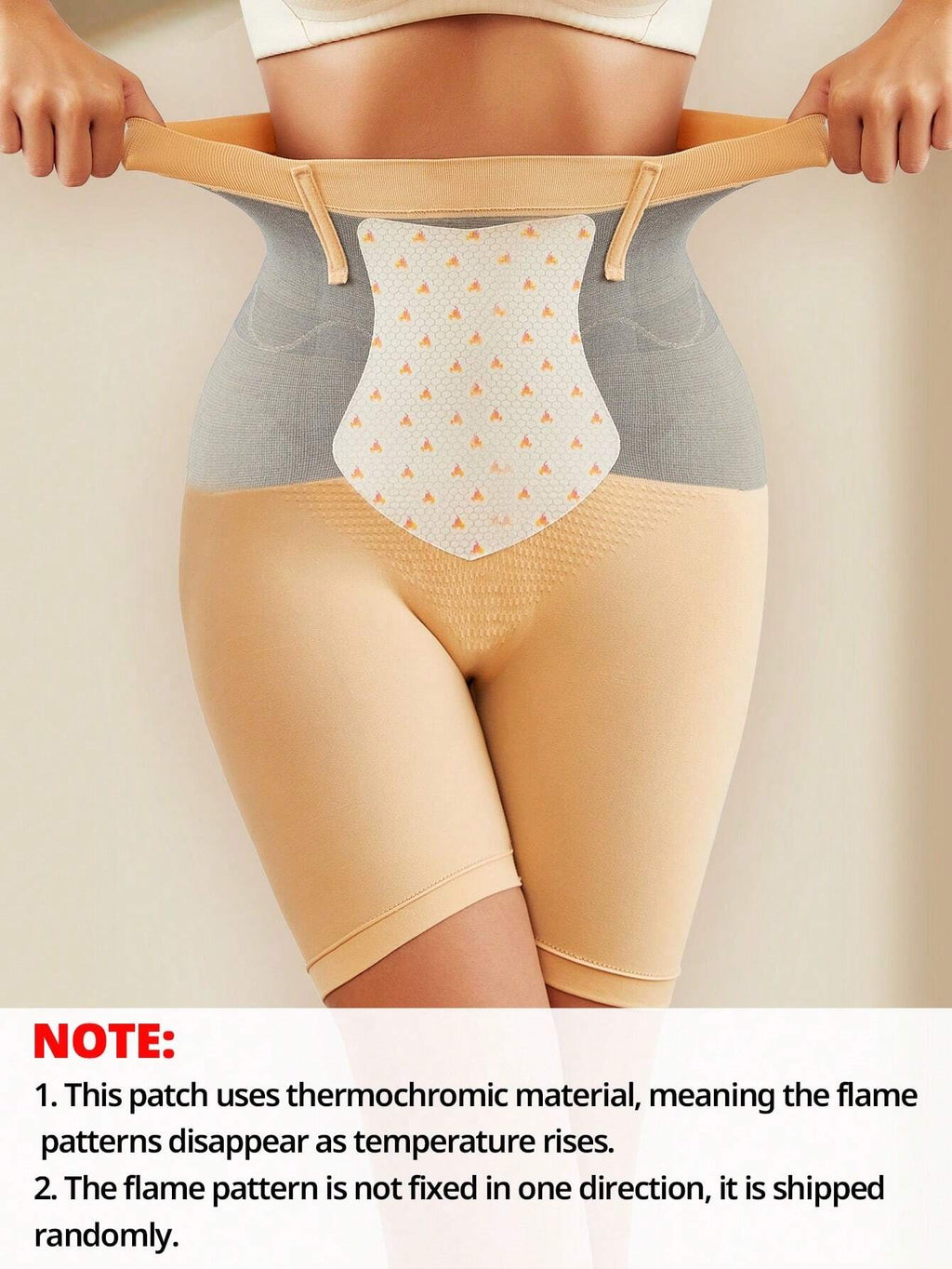 FLARIXA High Waist Thermal Shapewear Shorts, Tummy Control and Butt Lifting, Beige