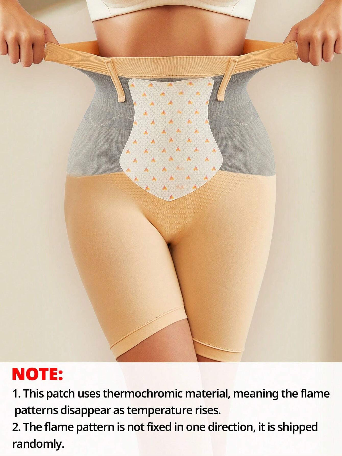 FLARIXA High Waist Thermal Shapewear Shorts, Tummy Control and Butt Lifting, Beige