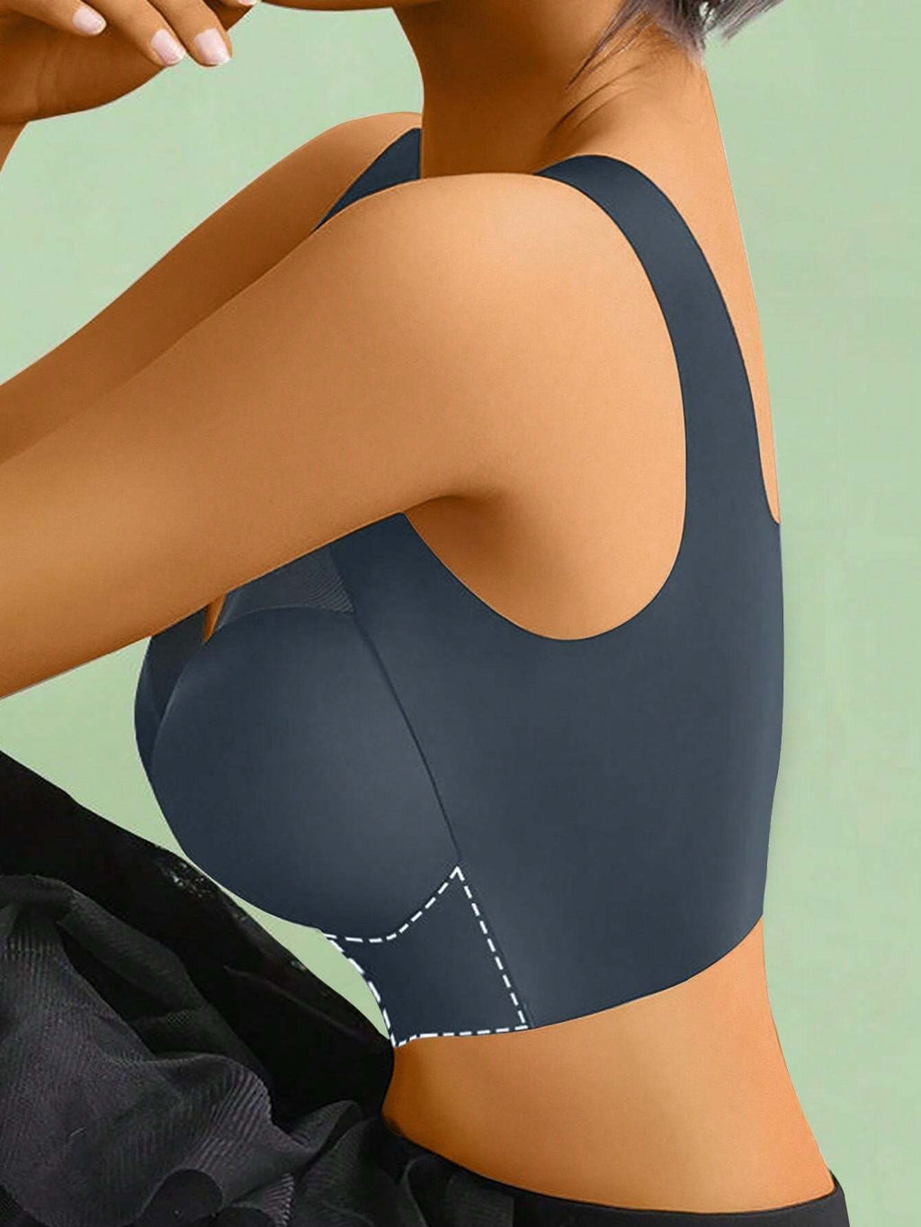 2Pcs/Set Seamless Back Smoothing Comfortable Wireless Bra without Pad, Lingerie