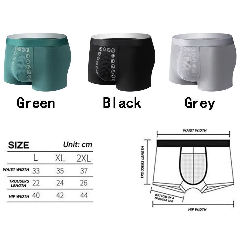 Breathable Magnetic Therapy Men'S Underwear Polyester Fibre Men'S Long-Lasting Underwear for Male Growth Tightening Delaying