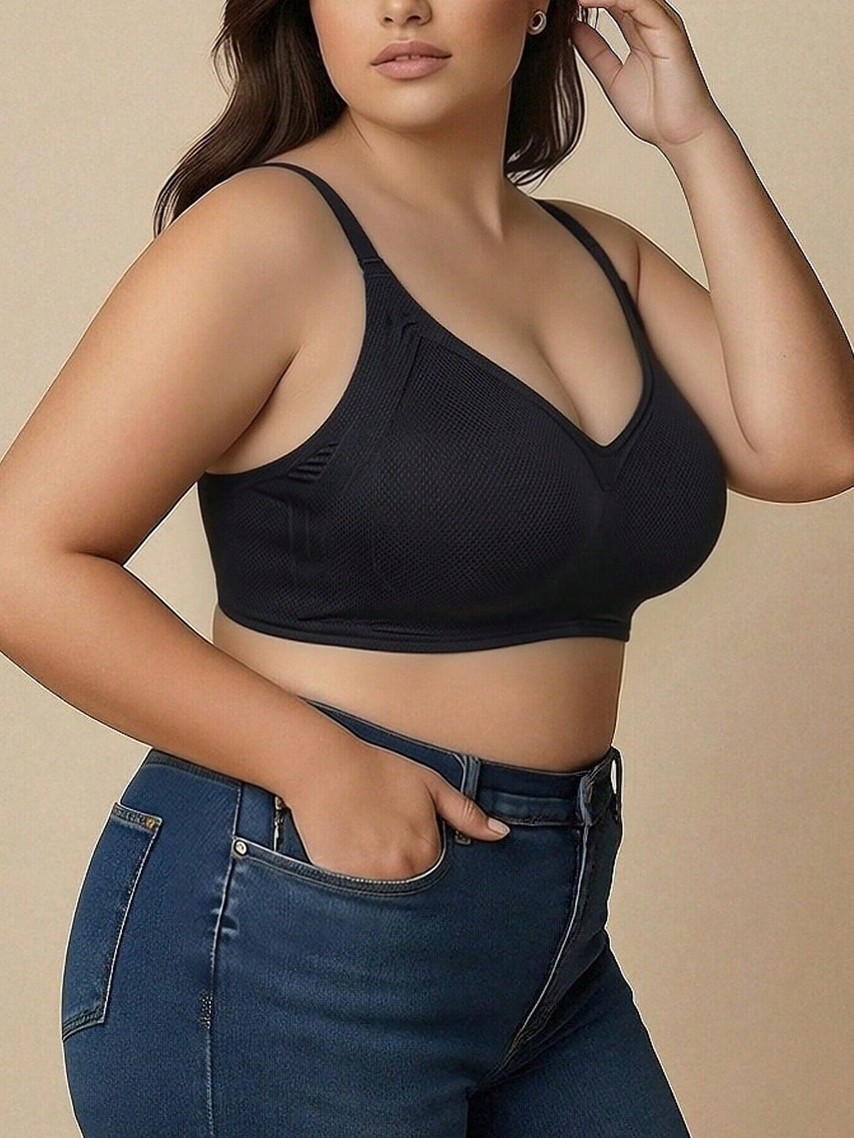 1Pc plus Size Seamless Wireless Bra for Women, Lifts, Shapes, and Supports, Prevents Sagging and Minimizes Side Boob