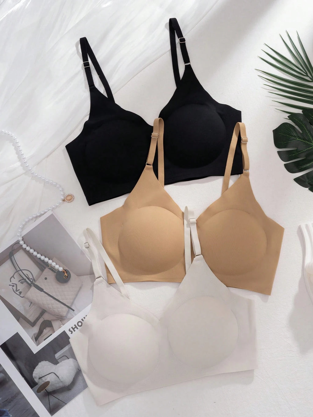 3Pcs Women'S Wireless Bra Multi-Color Sexy Seamless Comfortable Yoga Sports Bra