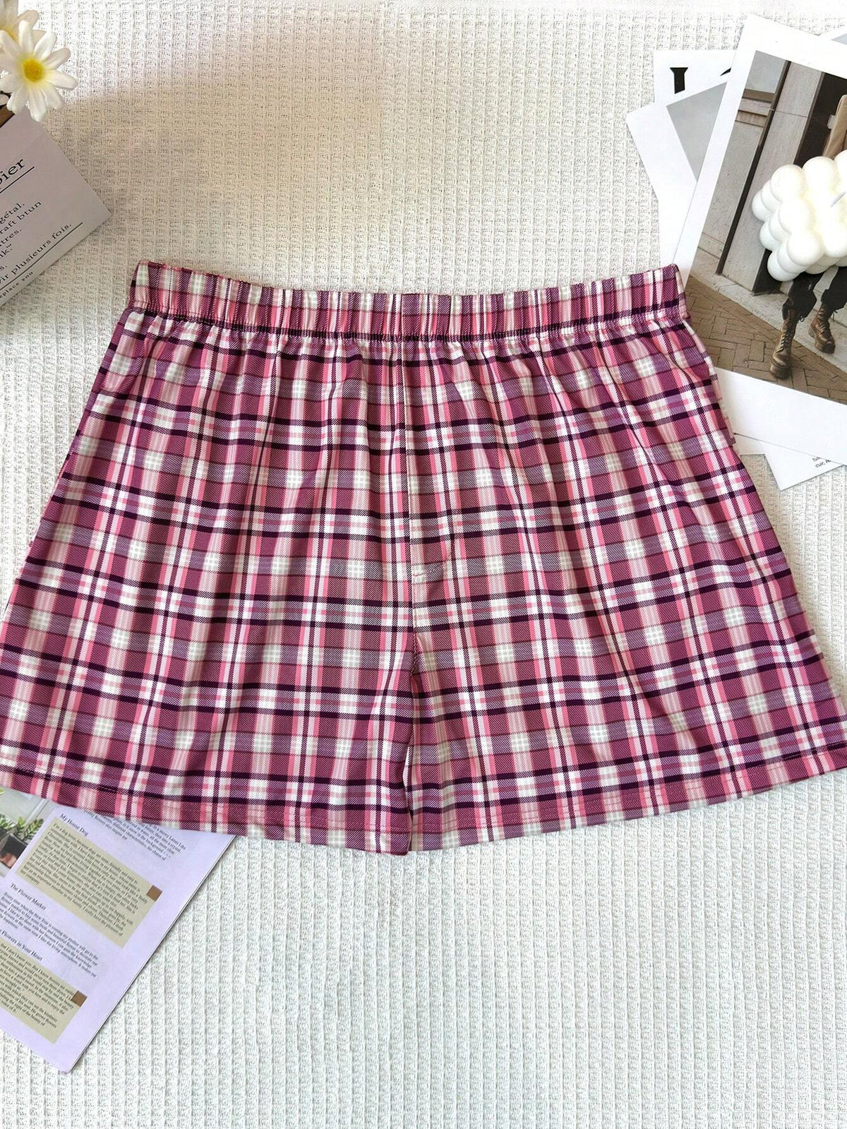 3Pcs/Set Men'S Thin Plaid Print Elastic Comfortable Boxer Briefs, Breathable Loose Waistband Shorts, Multi-Color Sleepwear Underwear