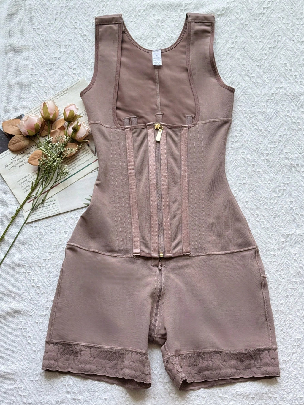 1Pc Colombian Shapewear, Shaping Shorts, Tummy Control Shapewear, Zipper Closure, Chest Opening, Butt Lifting Shapewear Bottom, Compression Shapewear