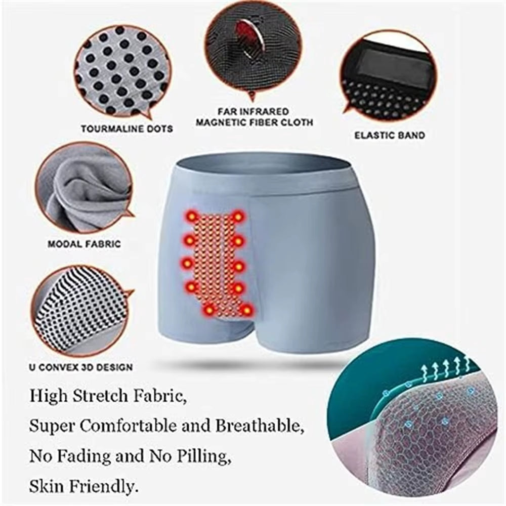Breathable Magnetic Therapy Men'S Underwear Polyester Fibre Men'S Long-Lasting Underwear for Male Growth Tightening Delaying