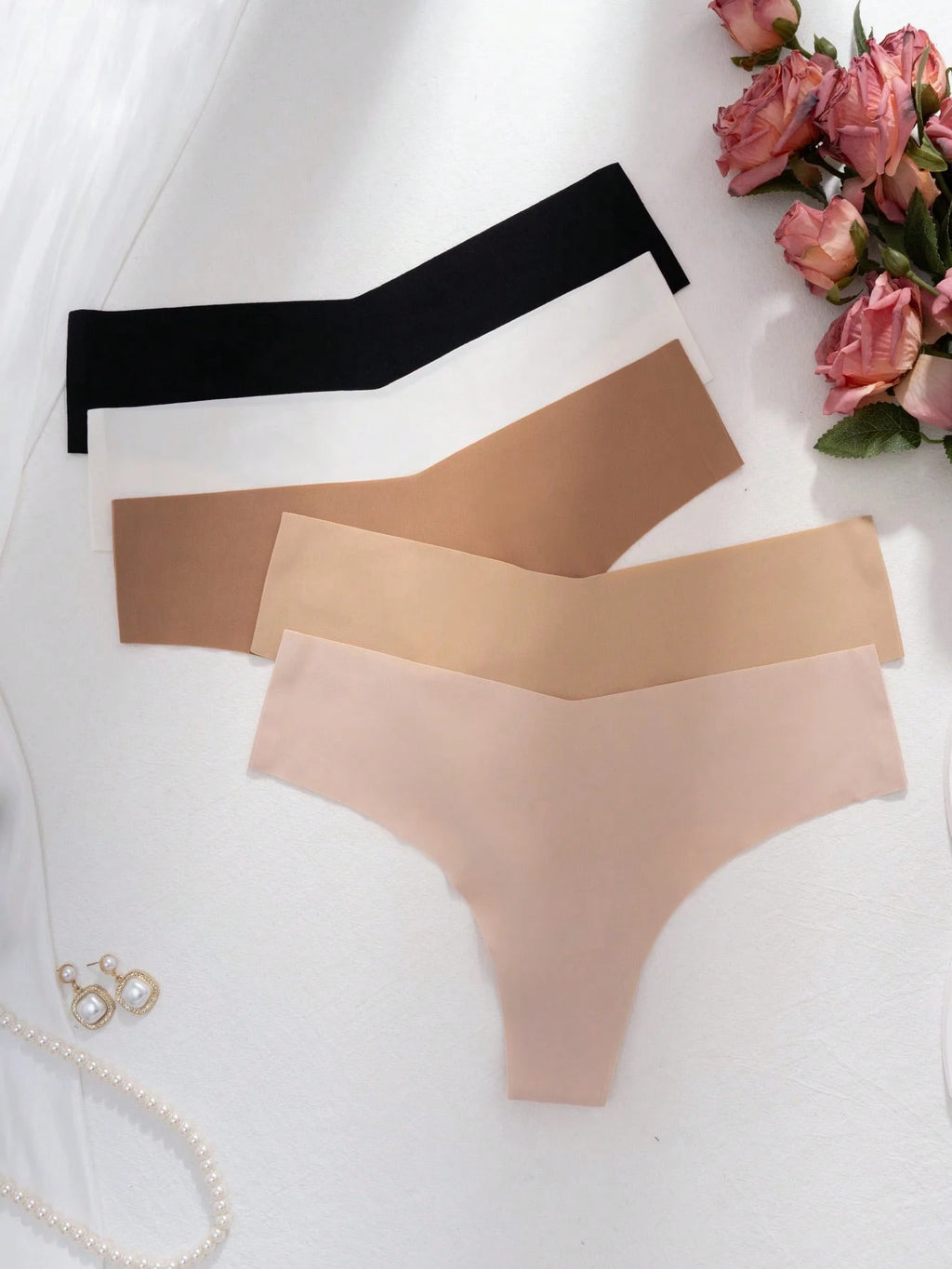 5Pcs Women Seamless Invisible Sexy Comfortable T-Style Briefs, Quick Dry Sports G-String, Everyday Wear