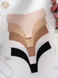 5Pcs Women Seamless Invisible Sexy Comfortable T-Style Briefs, Quick Dry Sports G-String, Everyday Wear