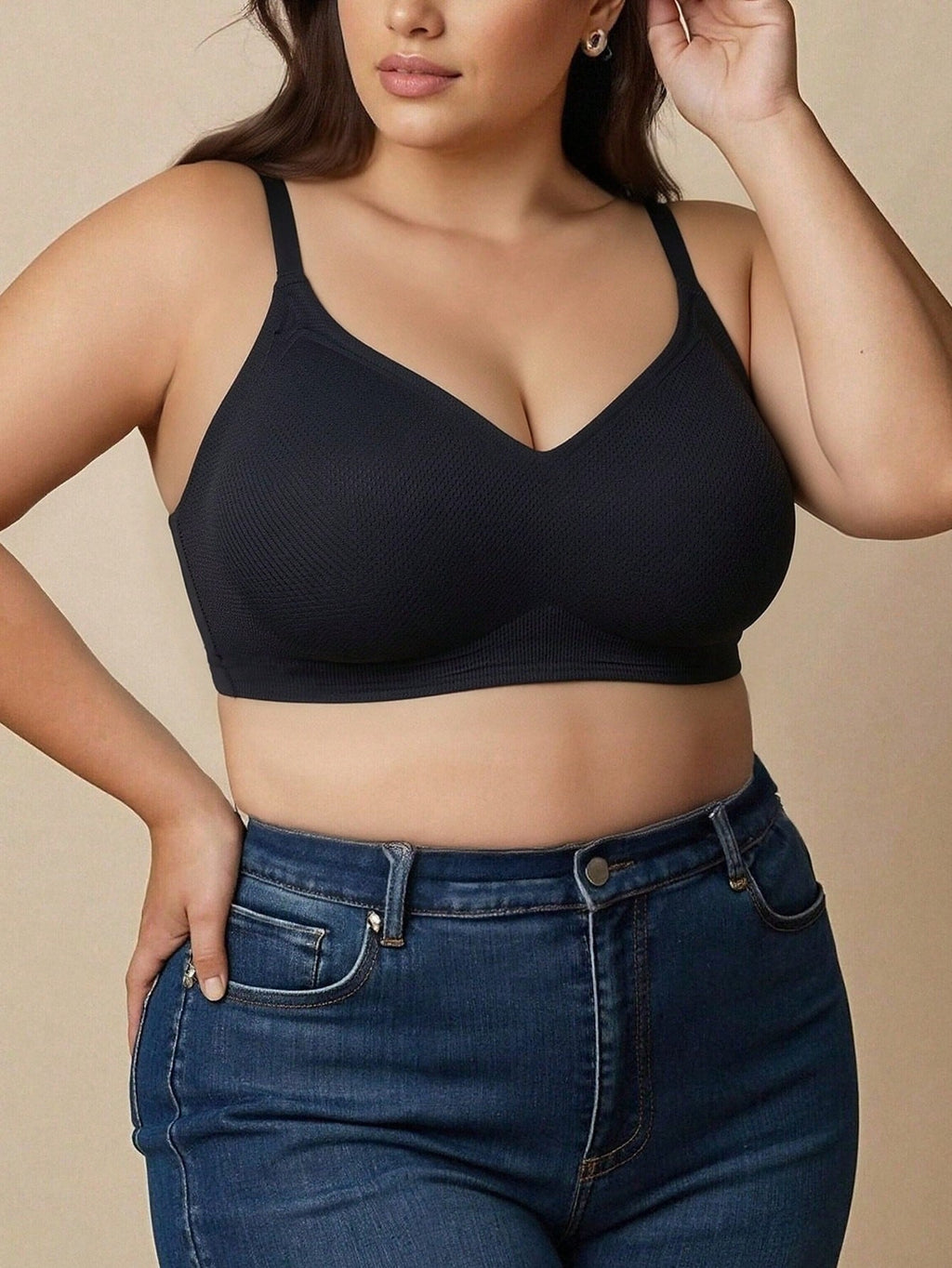 1Pc plus Size Seamless Wireless Bra for Women, Lifts, Shapes, and Supports, Prevents Sagging and Minimizes Side Boob