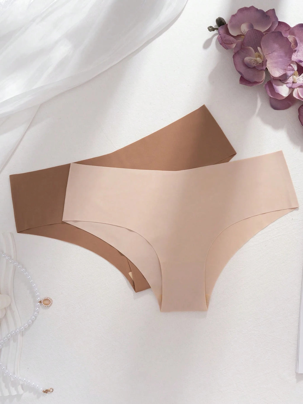 5Pcs/Pack Women'S Multi-Color Sexy Seamless Adhesive Comfortable Skin-Friendly Soft Sports Tight Invisible Triangle Panties