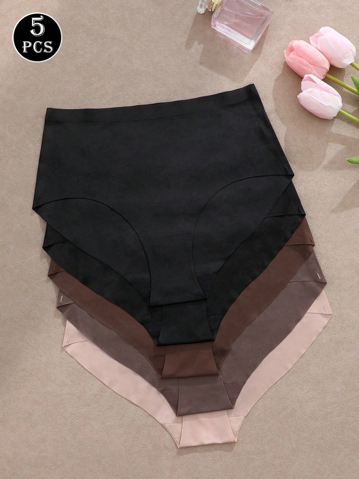 5Pcs/Set High Waist Women'S Seamless Invisible Panty Set
