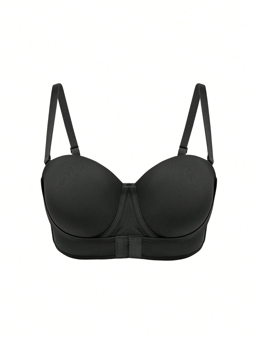 LUVLETTE plus Dream Curve Support + Strapless Front-Close Push-Up Black Basic Half Wedding Bra