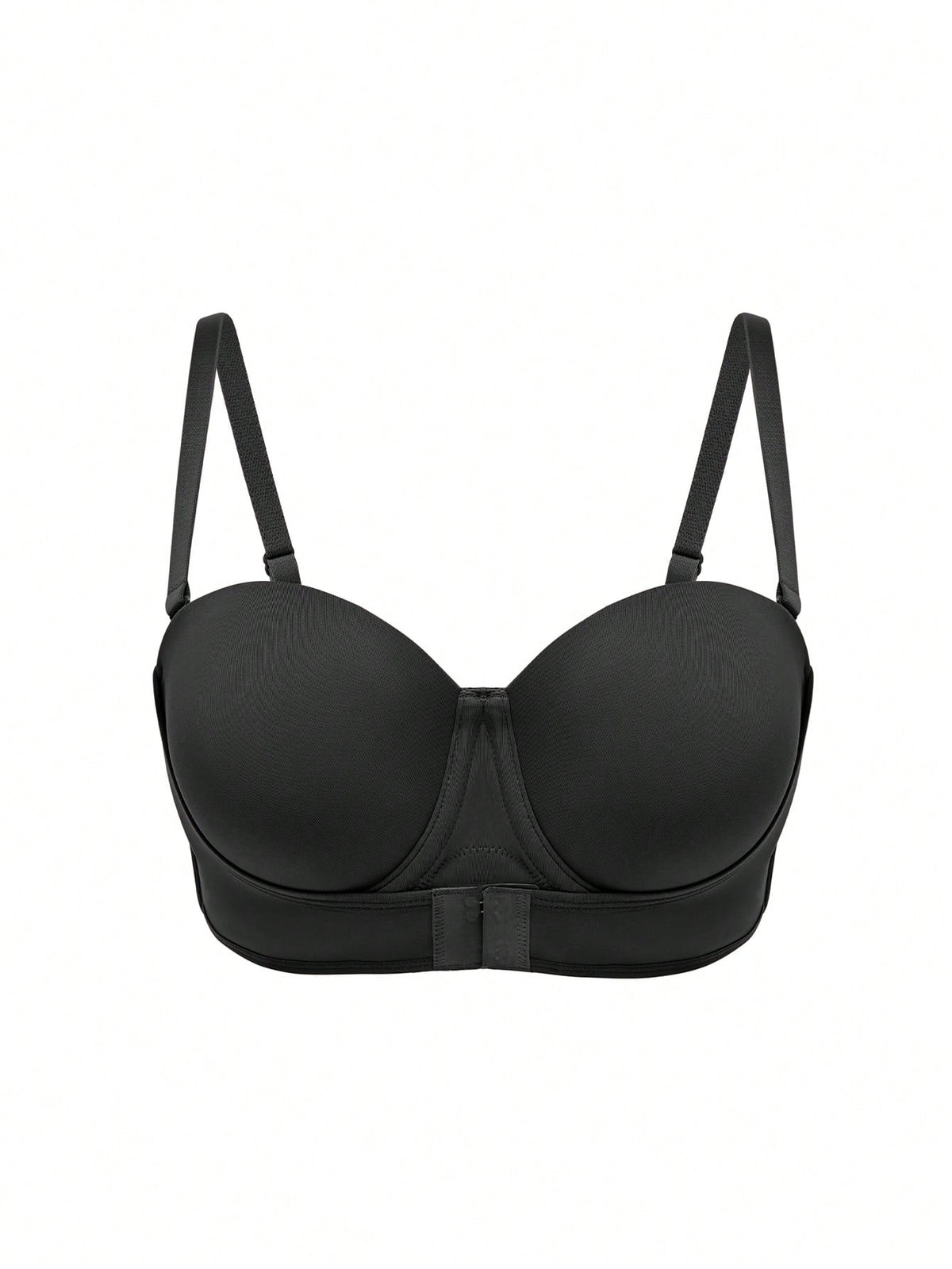 LUVLETTE plus Dream Curve Support + Strapless Front-Close Push-Up Black Basic Half Wedding Bra